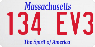 MA license plate 134EV3