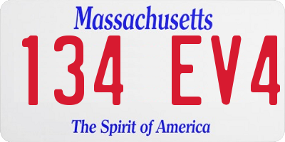 MA license plate 134EV4