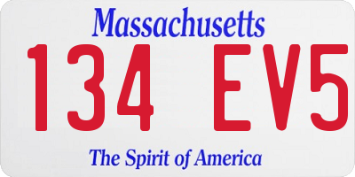 MA license plate 134EV5