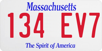 MA license plate 134EV7