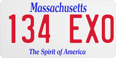 MA license plate 134EX0