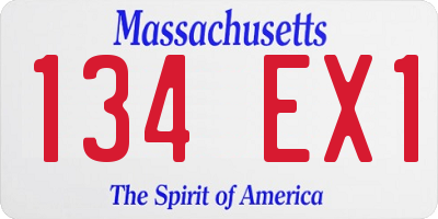 MA license plate 134EX1