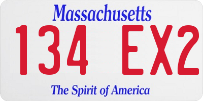 MA license plate 134EX2