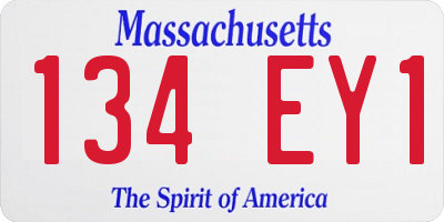 MA license plate 134EY1