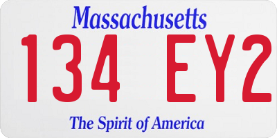 MA license plate 134EY2