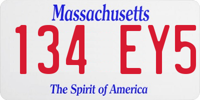 MA license plate 134EY5