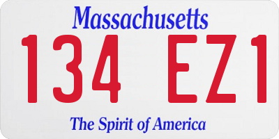 MA license plate 134EZ1