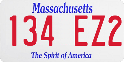 MA license plate 134EZ2