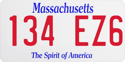 MA license plate 134EZ6