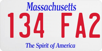 MA license plate 134FA2
