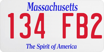 MA license plate 134FB2
