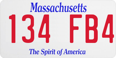 MA license plate 134FB4