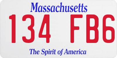 MA license plate 134FB6