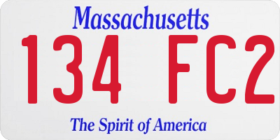 MA license plate 134FC2