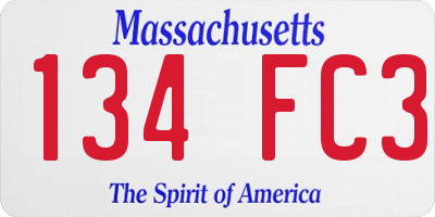 MA license plate 134FC3