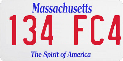 MA license plate 134FC4