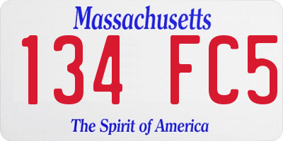 MA license plate 134FC5