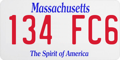 MA license plate 134FC6