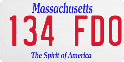 MA license plate 134FD0