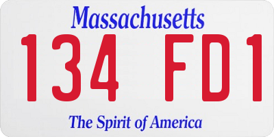 MA license plate 134FD1