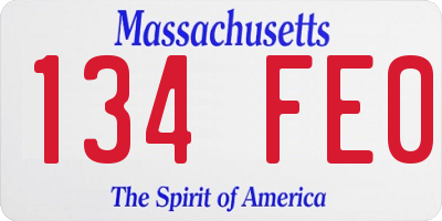 MA license plate 134FE0