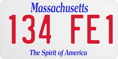 MA license plate 134FE1