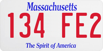MA license plate 134FE2
