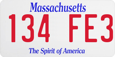 MA license plate 134FE3