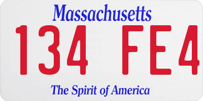 MA license plate 134FE4