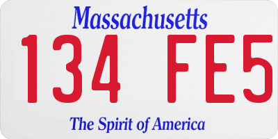 MA license plate 134FE5
