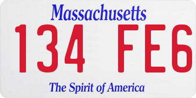 MA license plate 134FE6
