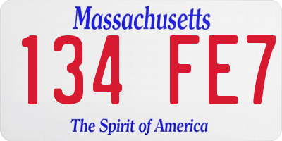 MA license plate 134FE7