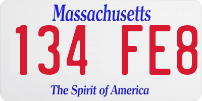 MA license plate 134FE8