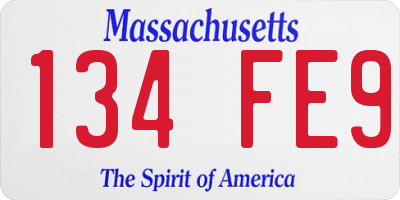 MA license plate 134FE9