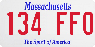 MA license plate 134FF0