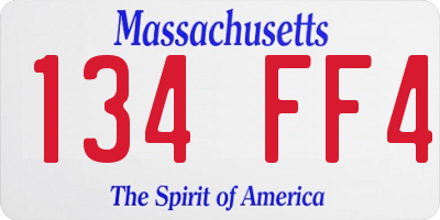MA license plate 134FF4