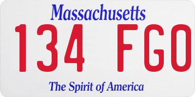 MA license plate 134FG0