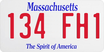 MA license plate 134FH1