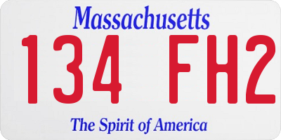 MA license plate 134FH2