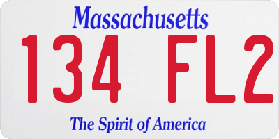 MA license plate 134FL2