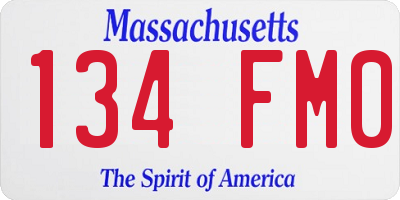 MA license plate 134FM0