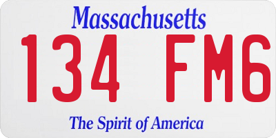 MA license plate 134FM6