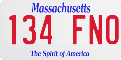 MA license plate 134FN0