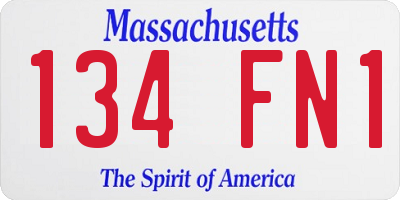 MA license plate 134FN1