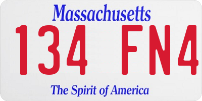 MA license plate 134FN4