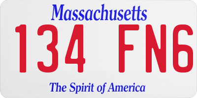 MA license plate 134FN6