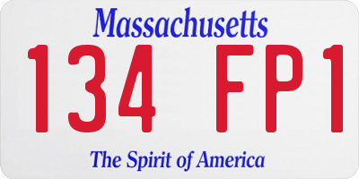 MA license plate 134FP1
