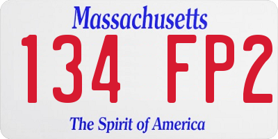 MA license plate 134FP2