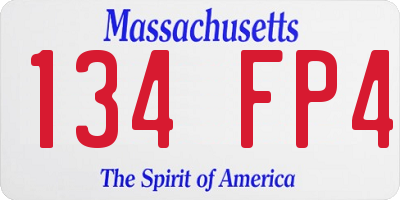MA license plate 134FP4