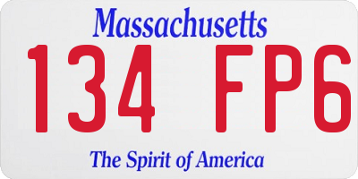 MA license plate 134FP6